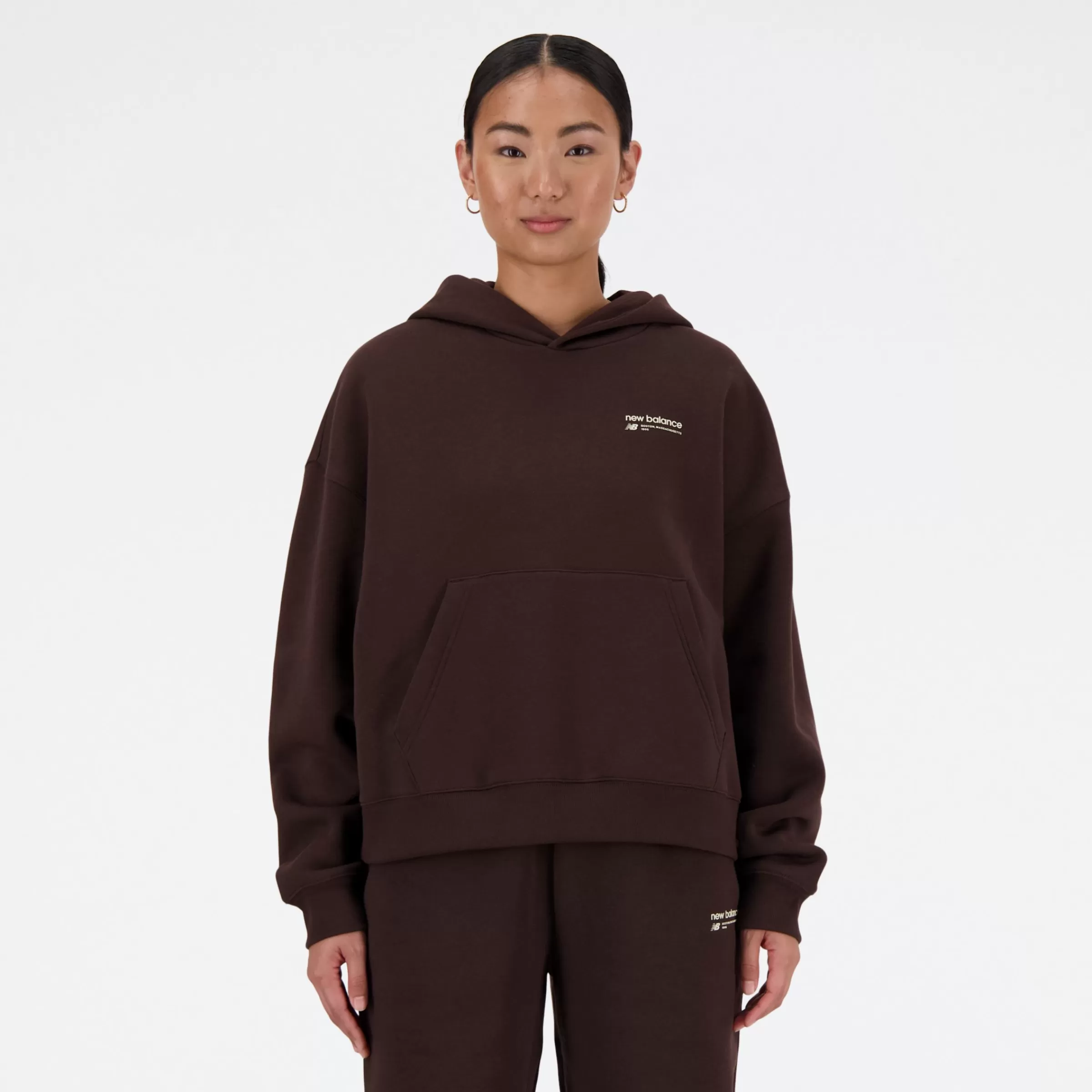 WOMEN New Balance Clothing | Women'sLinear Heritage Brushed Back Fleece Hoodie