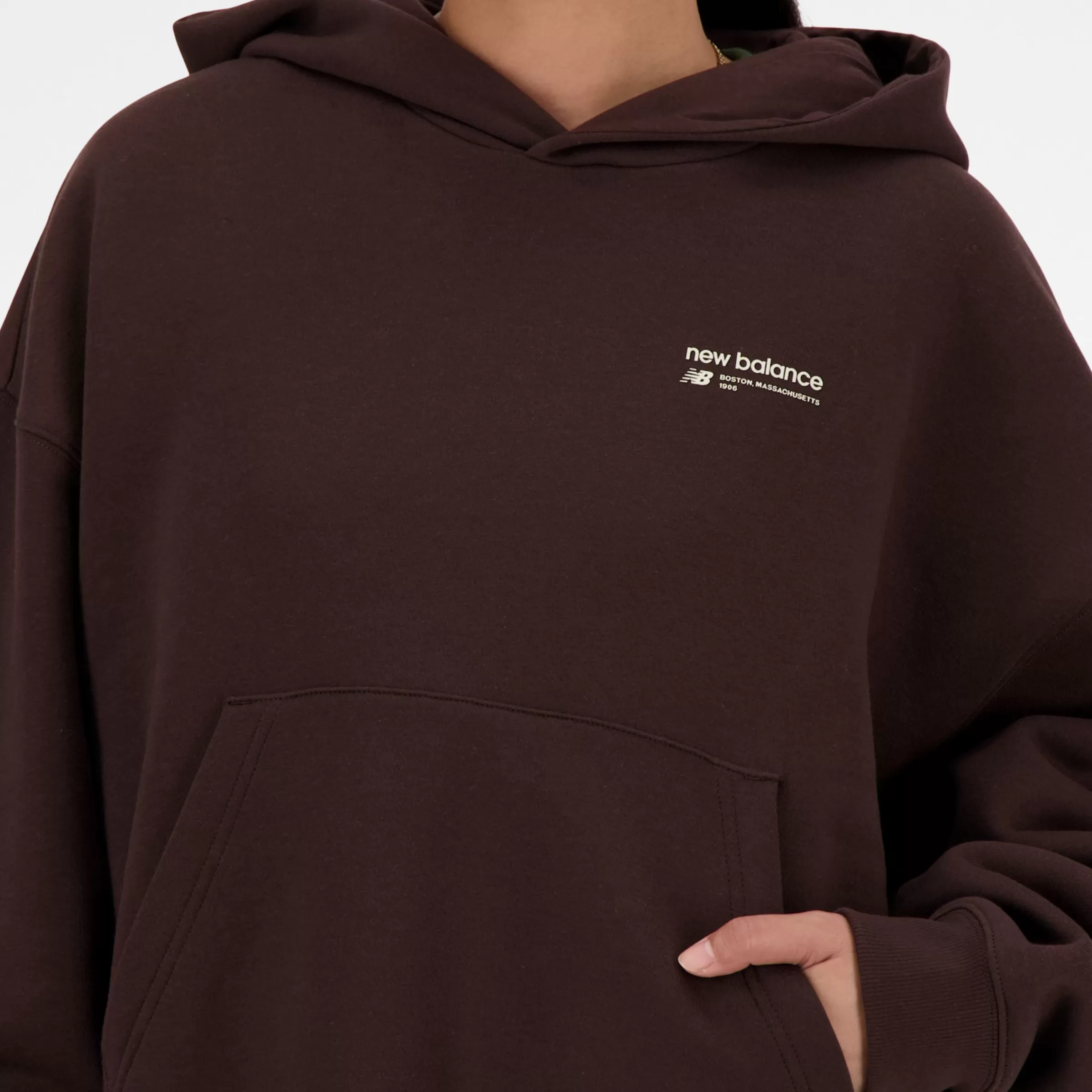 WOMEN New Balance Clothing | Women'sLinear Heritage Brushed Back Fleece Hoodie
