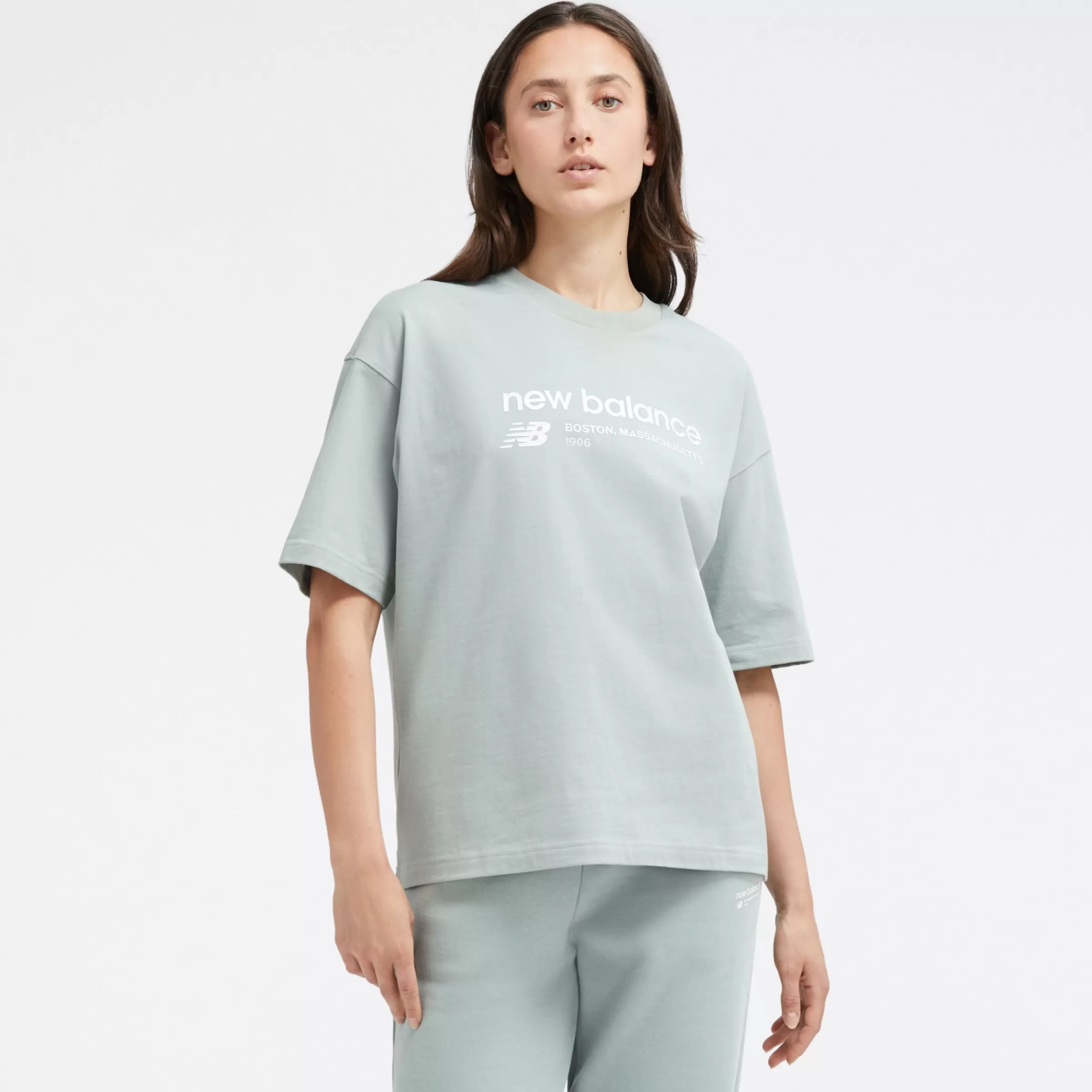 WOMEN New Balance Clothing | Women'sLinear Heritage Jersey Oversized T-Shirt