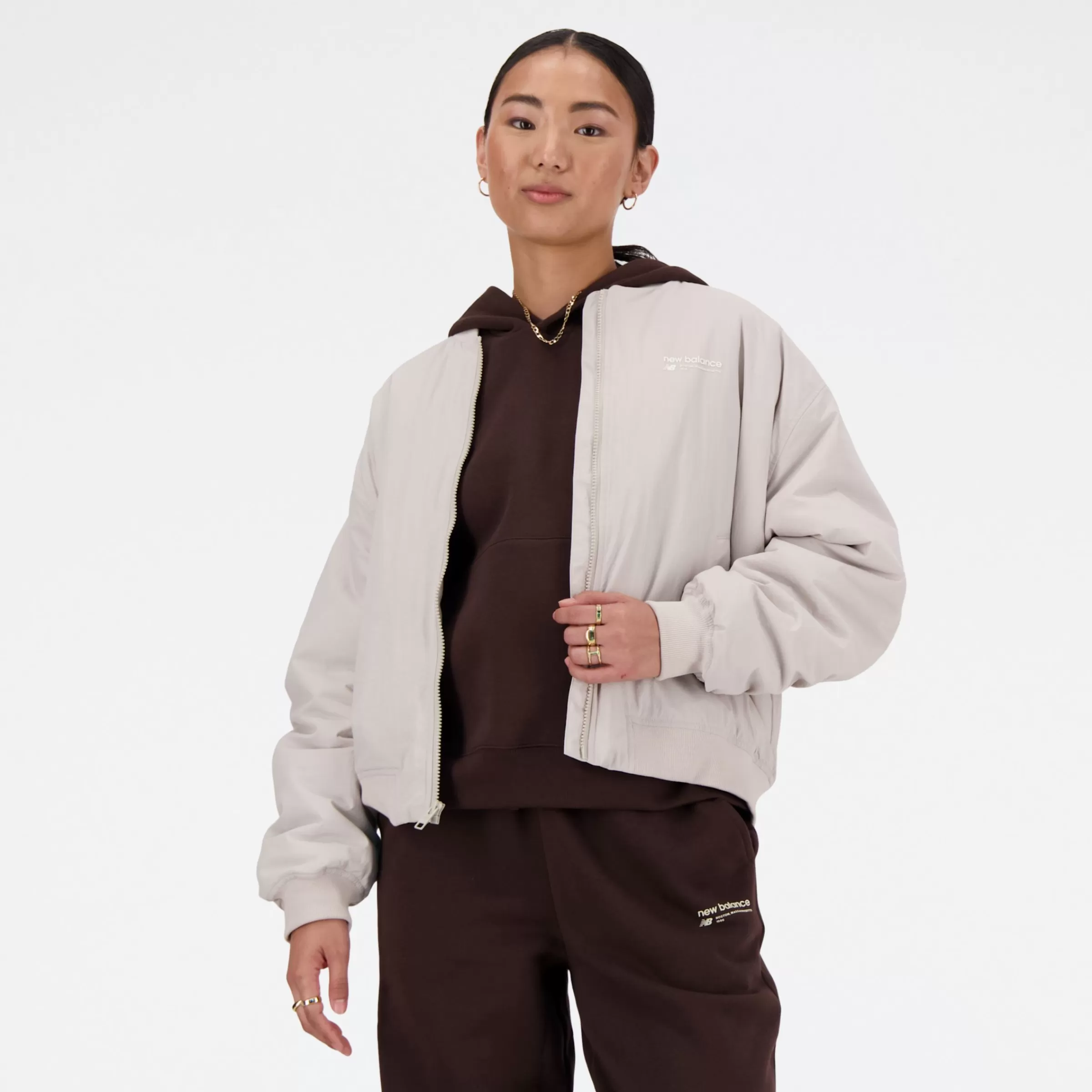 WOMEN New Balance Clothing | Women'sLinear Heritage Woven Bomber Jacket